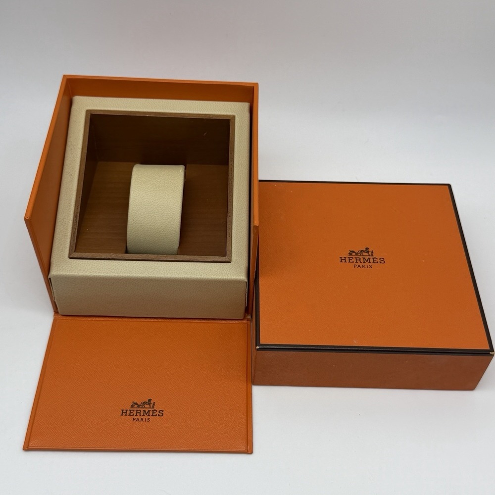 HERMES Genuine Empty Orange Watch Box 4.25"x4.25"x3.25" READ